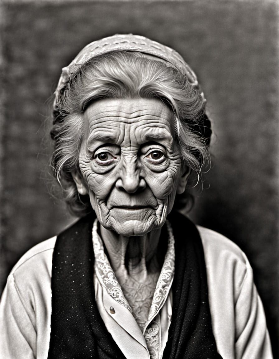 An old lady who lives IN a shoe; hyper-realistic, 35mm, gritty, real, documentary