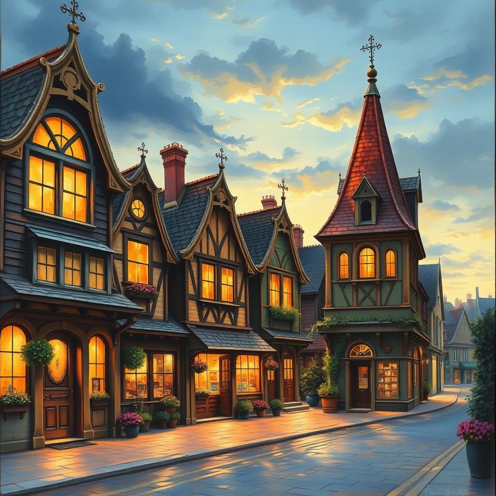 Sunlit Old Western Town in Ethereal Charcoal Style