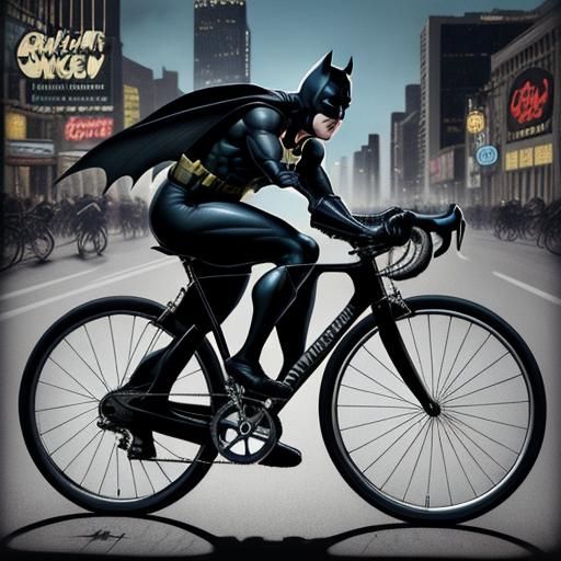 Batman Rides a Retro Bicycle