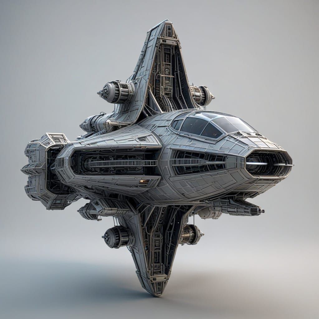Abstract Wireframe Rendering of B5 Spaceship