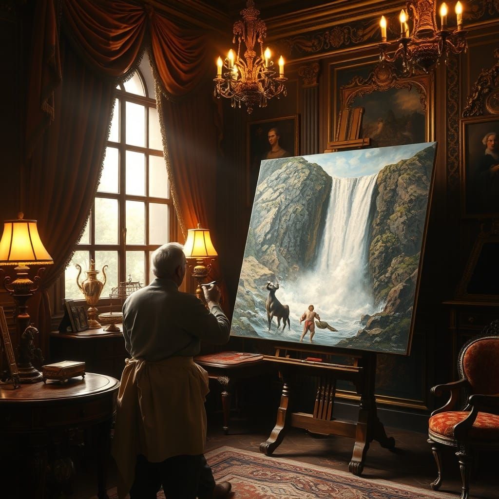 Baroque Painter Creates Boiling Waterfall Masterpiece