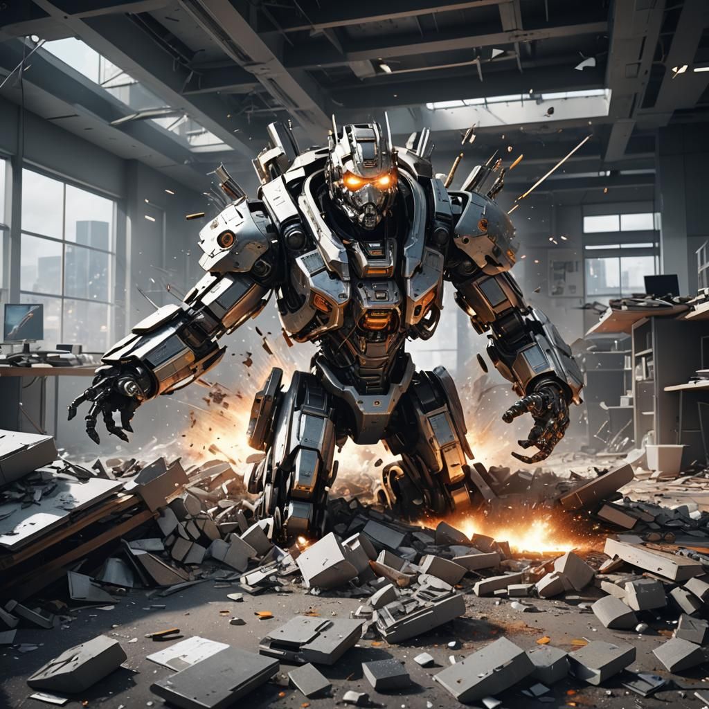 Atomic Dreamscape: Office Apocalypse in Sci-Fi Style