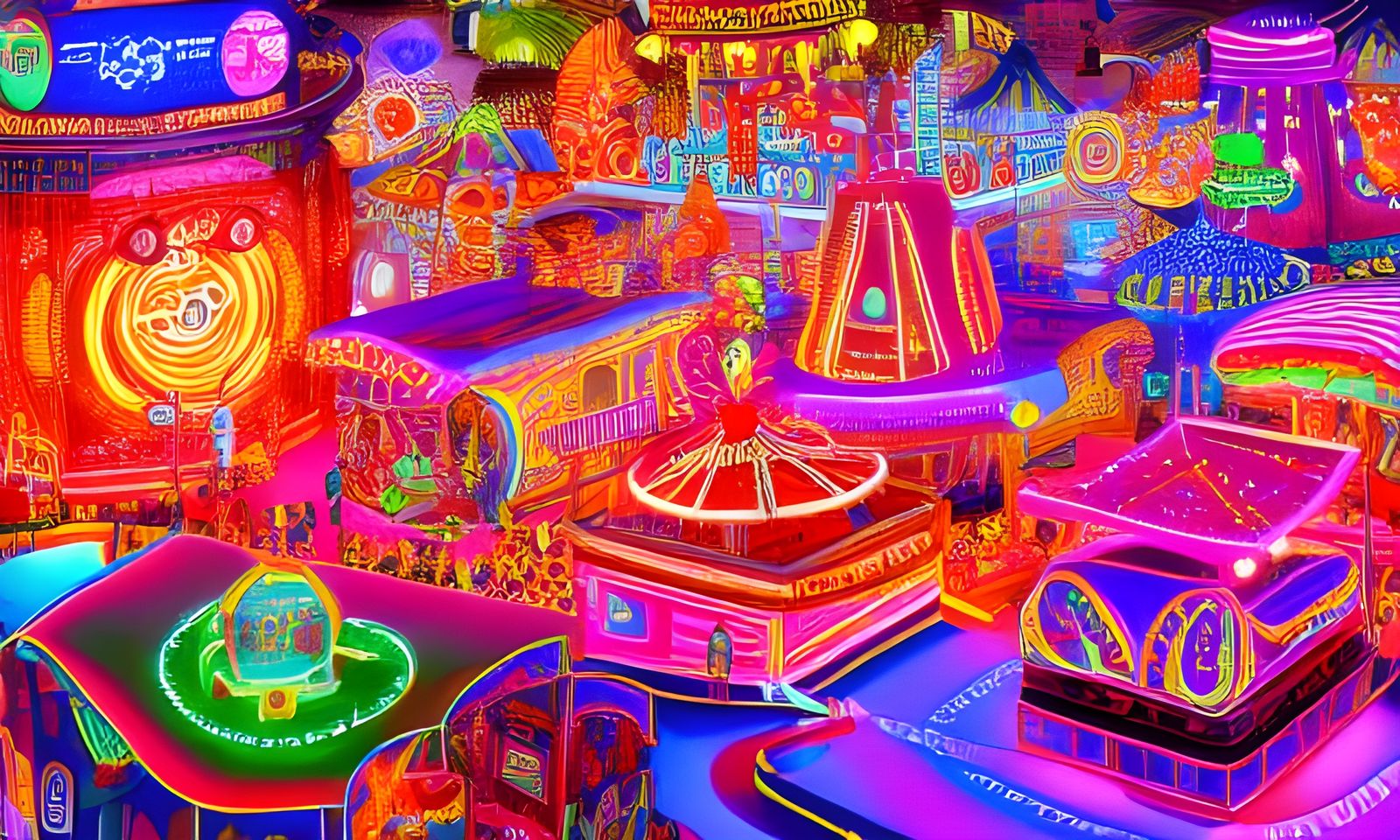 Anime City Funfair in Hyperdetailed 8k