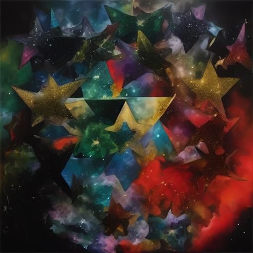 <lora:Starborn1:1.0> Black and white iridescent sparkling co...