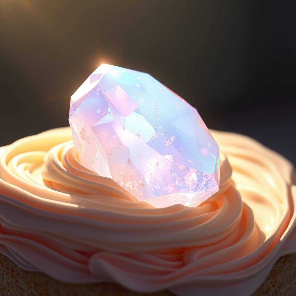 A luz opal with galaxy inside layered cake