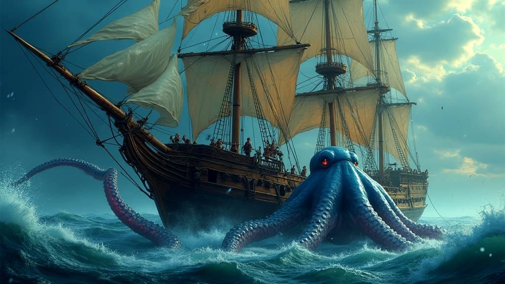 Fantasy Maritime Clash in Photorealistic CGI