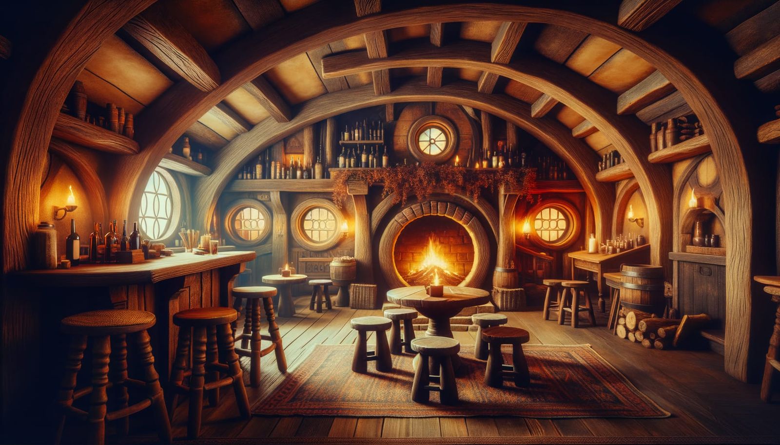 Charming Hobbit-Hole Tavern in Rustic Style