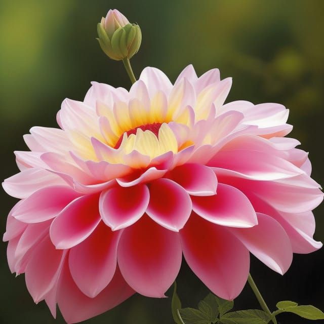 Hyperrealistic Dahlia Flower Portrait in Fantasy Style