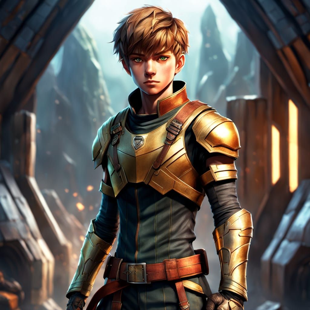 DND Fighter Teenager in Golden Hour Fantasy Art
