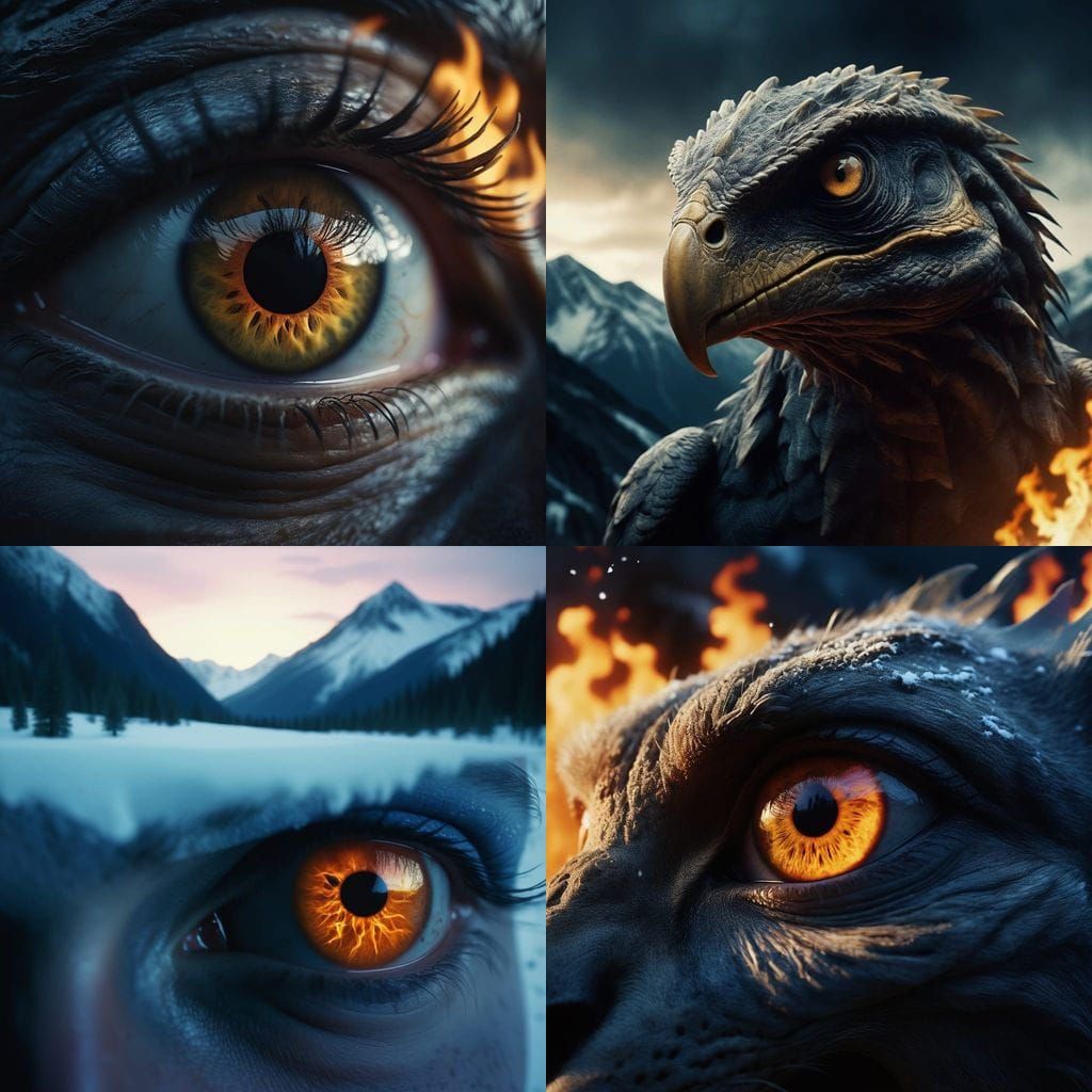 Close-Up of a Human Eye from a Monster's Perspective, Set Ag...