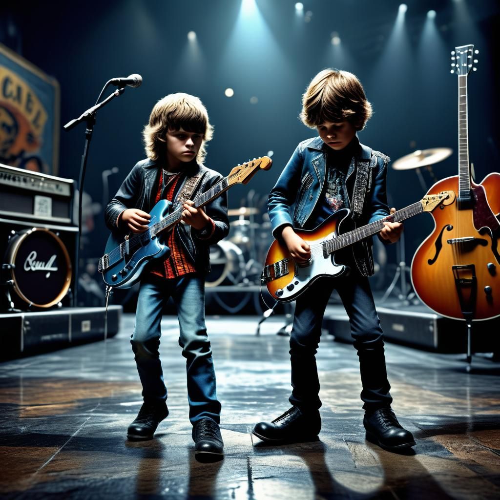 Hyperrealistic Rock 'n' Roll Scene in Sharp Focus