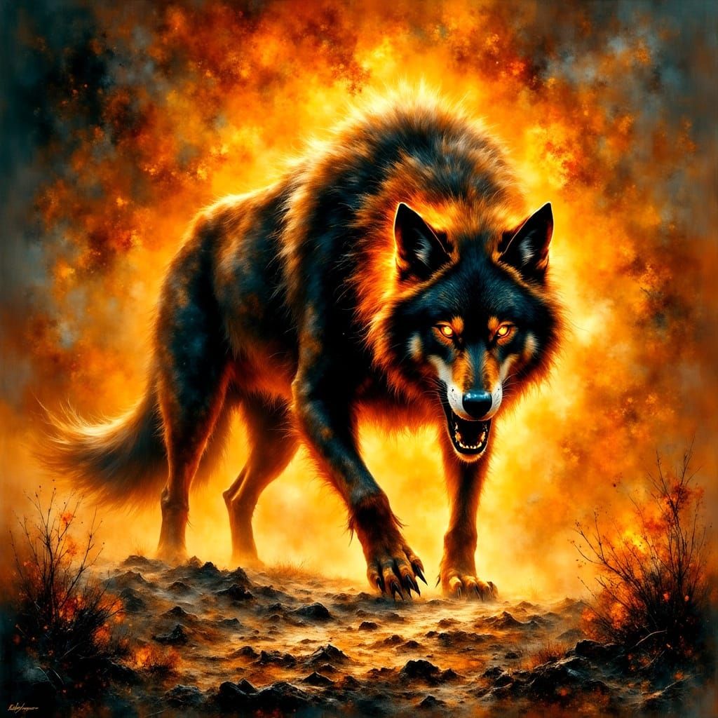 Fiery Wolf of the Scorched Wastes