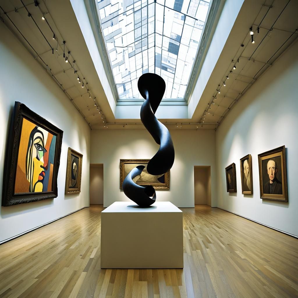 Gallery View with Braque and Picasso Art