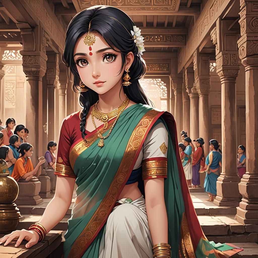 Indian Student in an ancient gurukulam