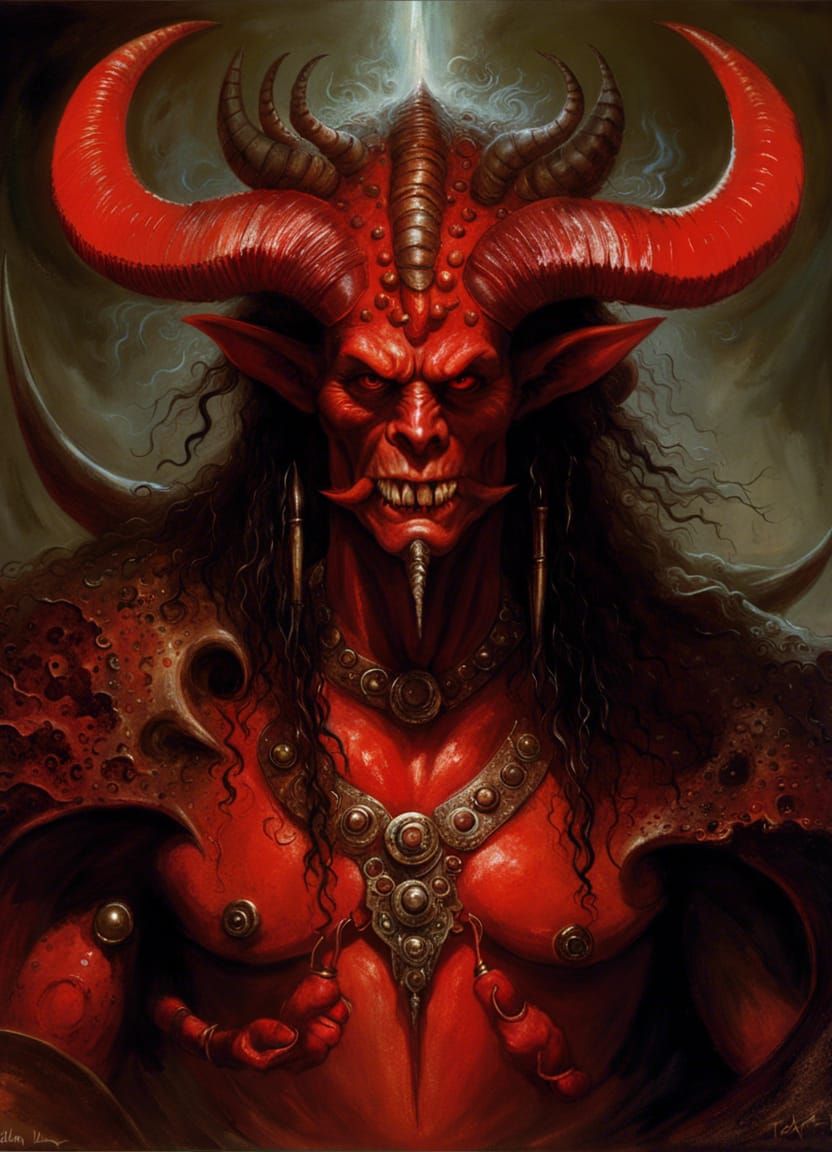 Terrifying Red Diablo Demon in Epic Digital Art