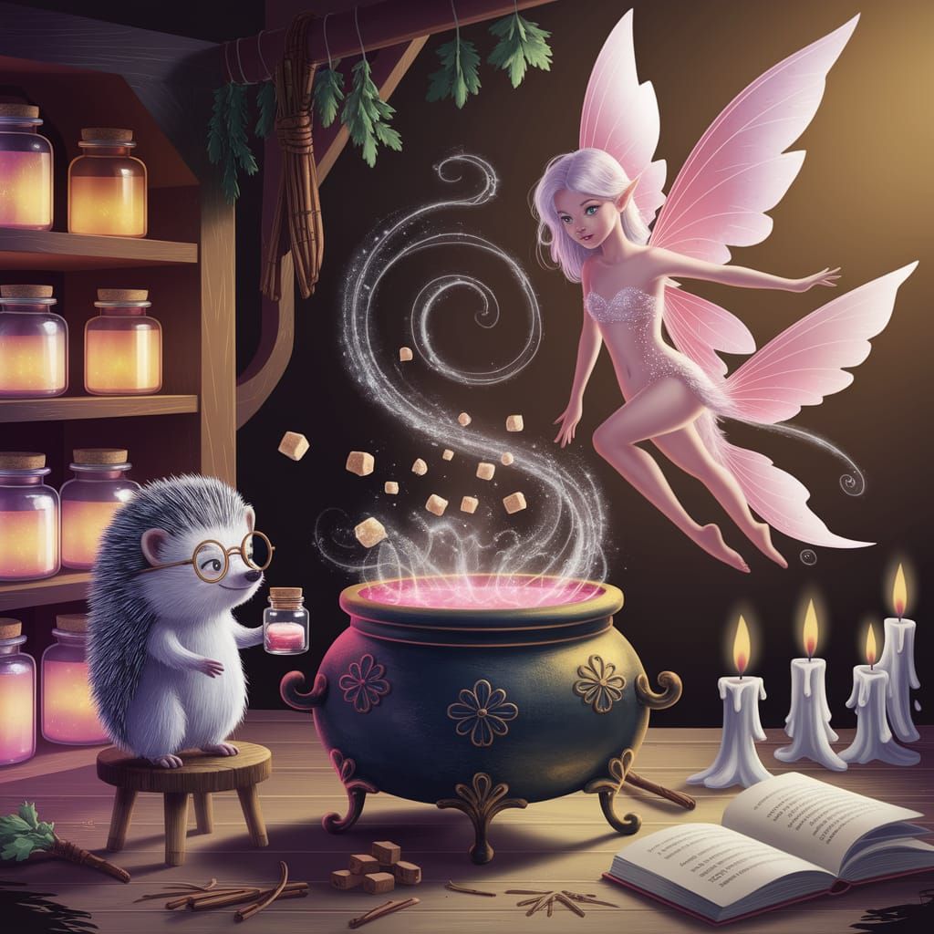 Enchanted Alchemy Lab with Hedgehog Alchemist