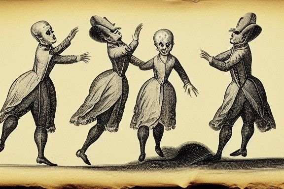 Ethereal Ghosts Dancing in 18th Century Style