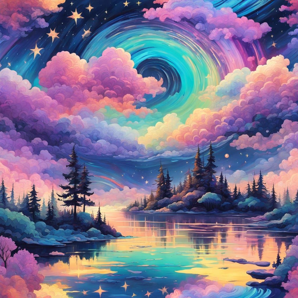 Stellar Dreamscape in Vibrant Hues