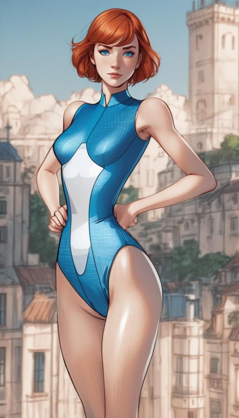 Redhead in Leotard: Digital Storybook Illustration