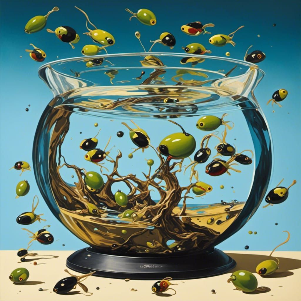 Alien Aquarium in Oil Painting Style