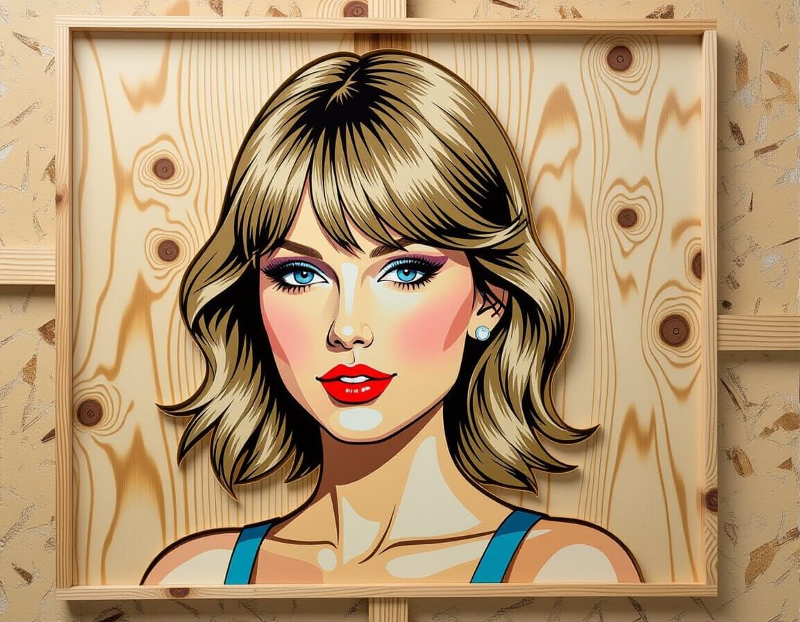 Wooden Plywood Cutout Face in Playful Minimalist Style