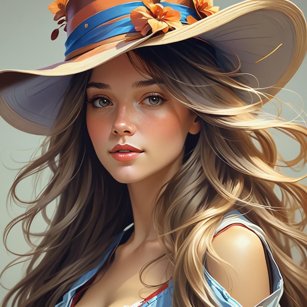 Steampunk Lady Portrait in Hyperdetailed Style