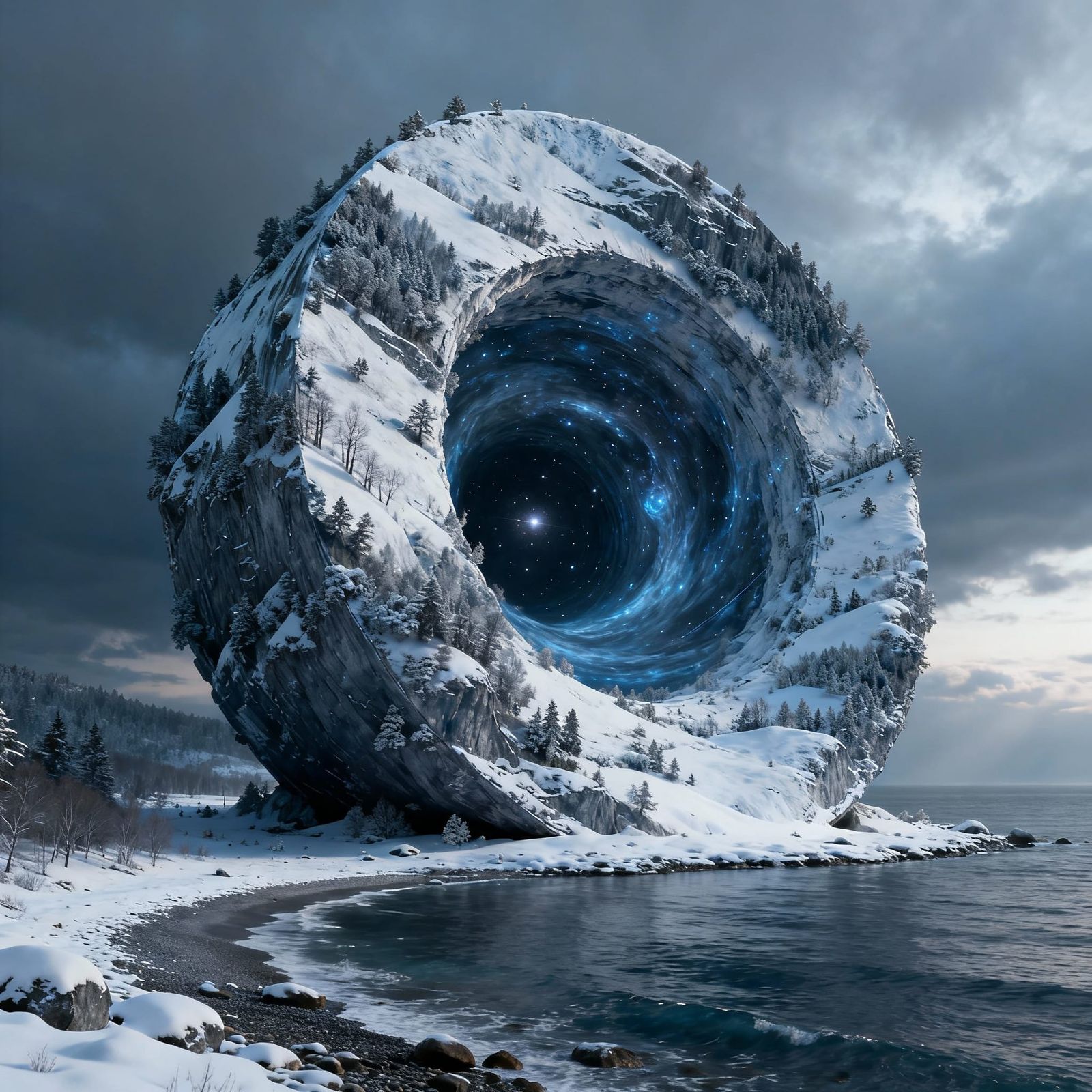 Surreal Winter Landscape Ring Portal