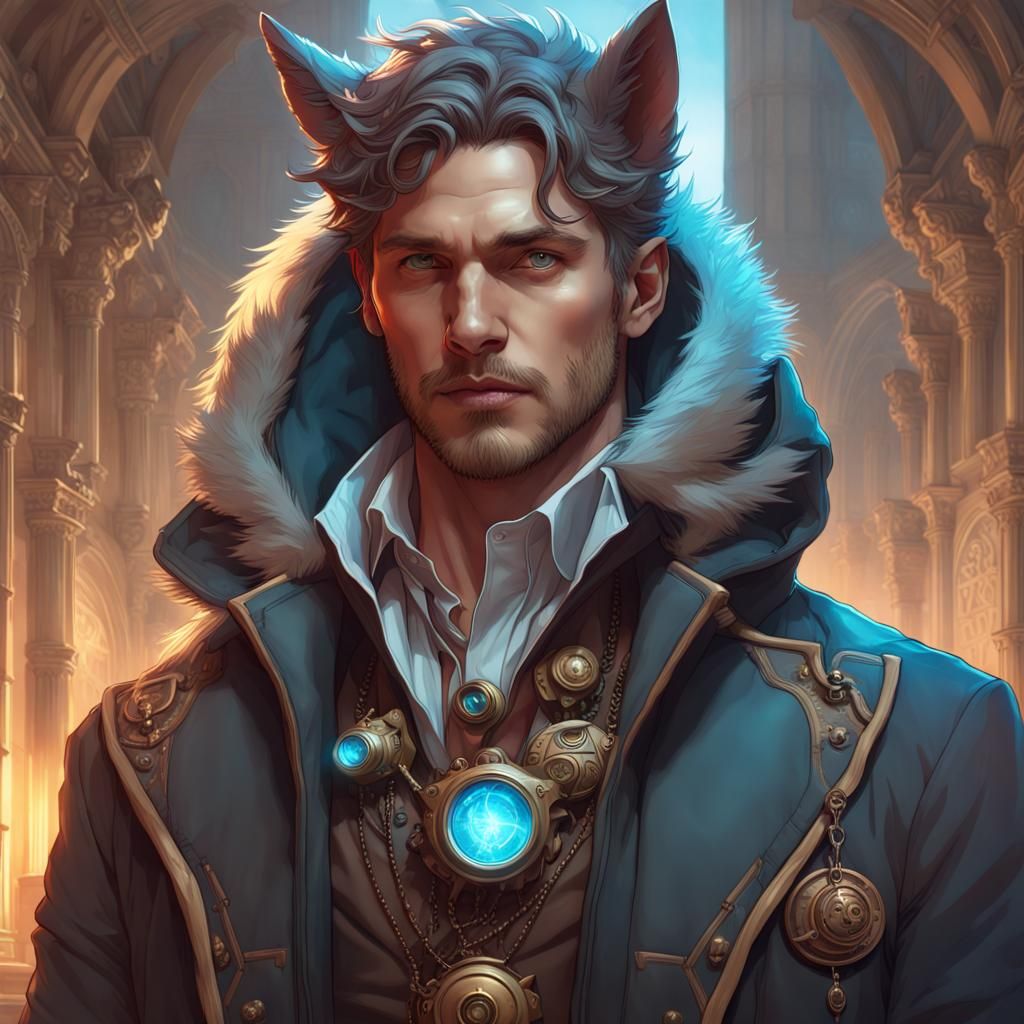Aether Magic and Steampunk Men: Hyperdetailed Portrait