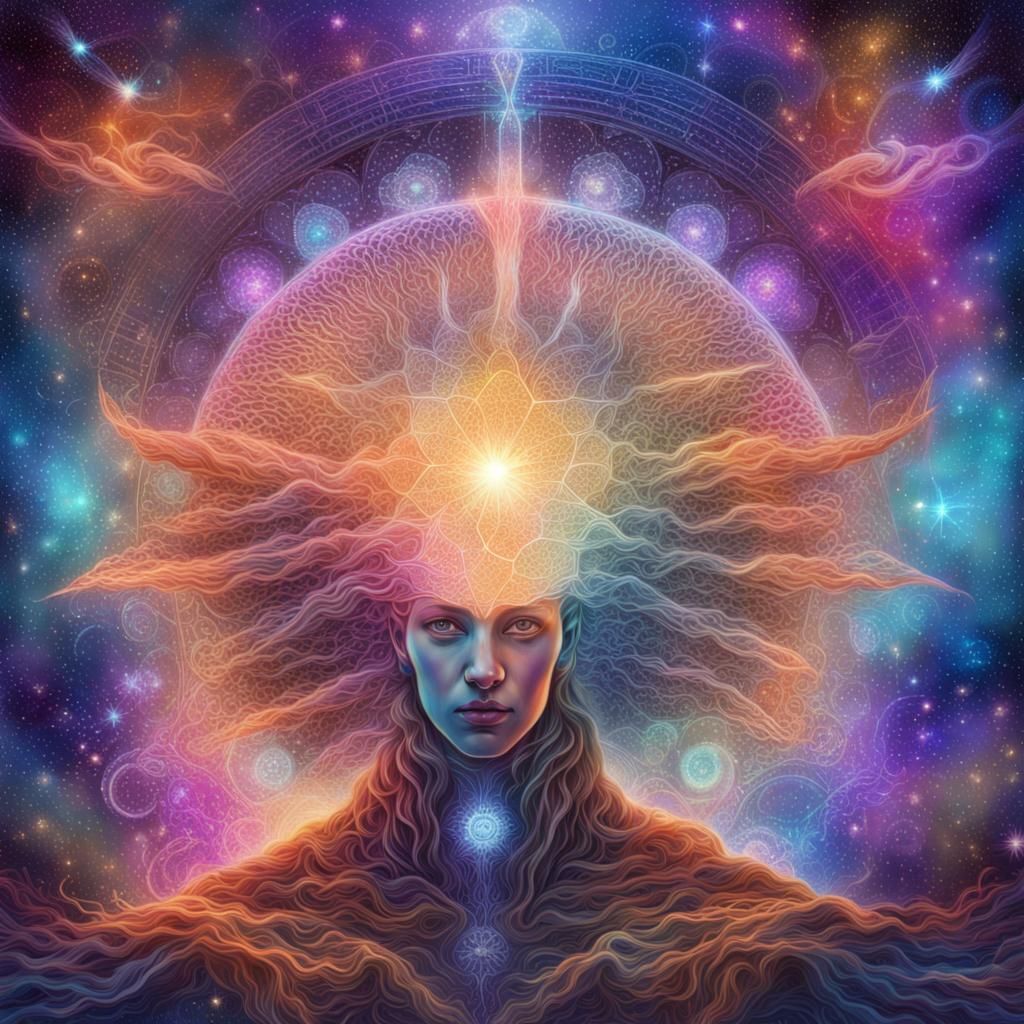 Astral Cosmic Illustration of Spiritual Energy Release