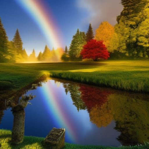 Leprechaun Guards Gold at Rainbow's End