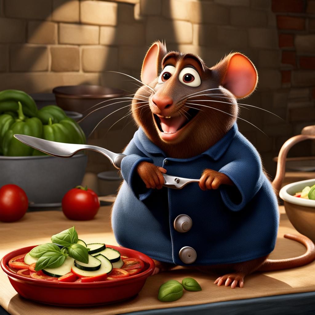Stylized AI Rendering of Ratatouille