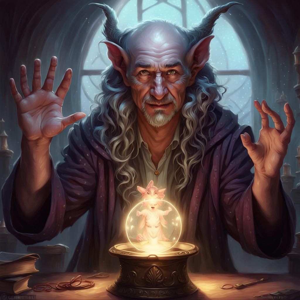 Magician and Apprentice in a Fantasy Scene