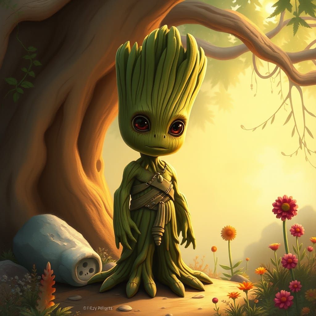 Mossy Groot in Golden Whimsy