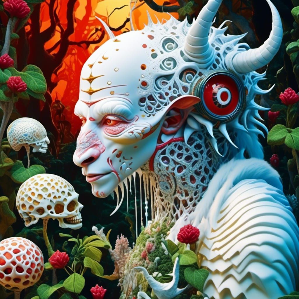 Psychedelic Albino Devil Fantasy Art