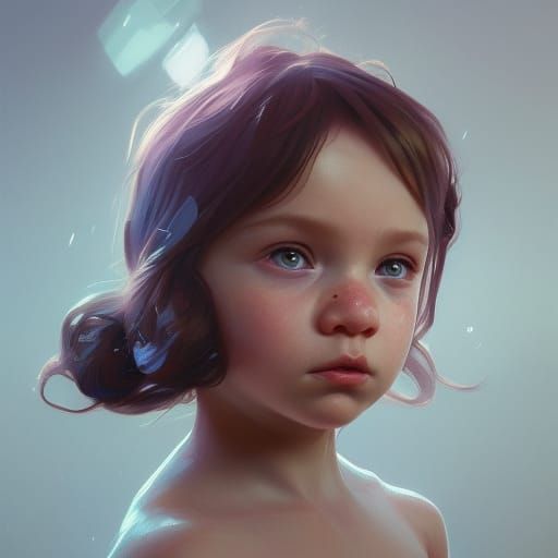 Hyperdetailed Baby Portrait in Art Nouveau Style