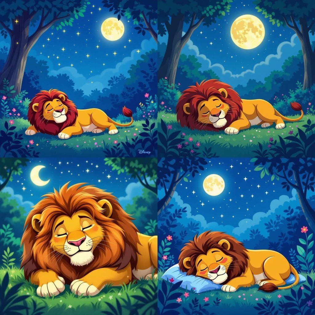 Leo the Lion Under Magical Jungle Stars