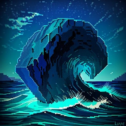 Barnacle on Rock in Pixel Art Style