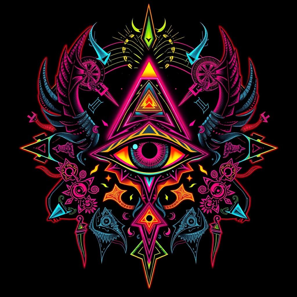 Cyber Sigilism Tattoo in Japanese Graffiti Style