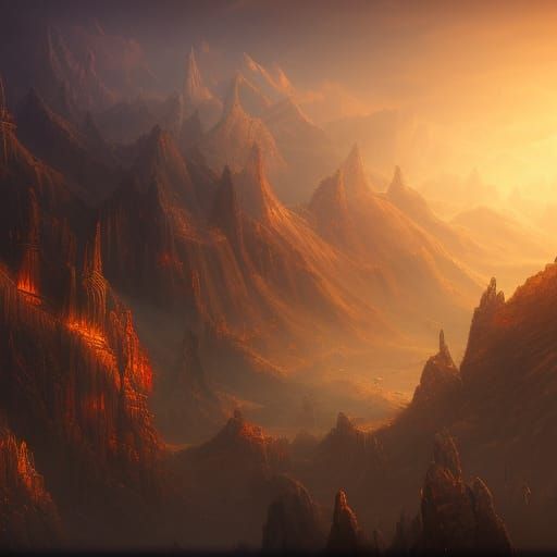 Fantastical Detailed Matte Painting in Deep Color