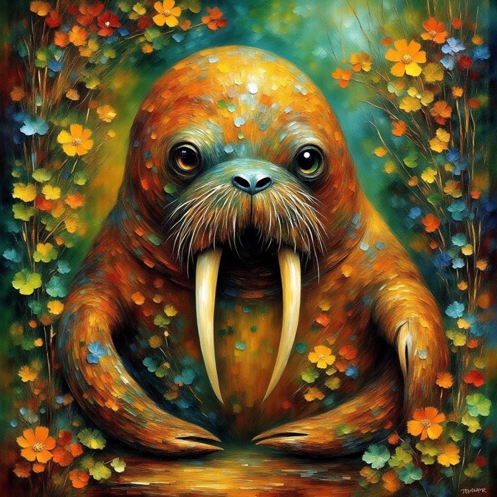 Abstract Walrus in Rough Diamond Style