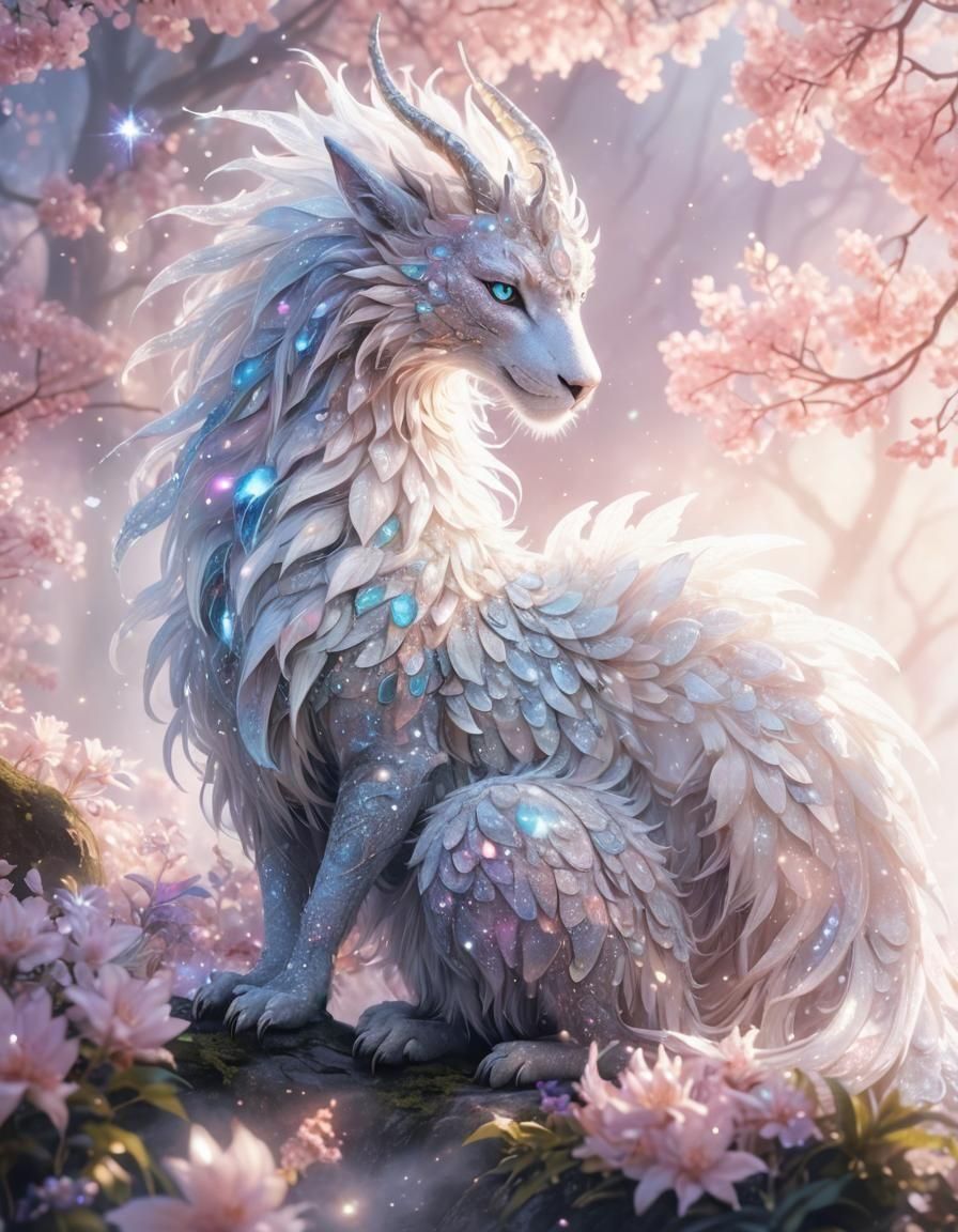Ethereal Fantasy Creature with Luminous Details