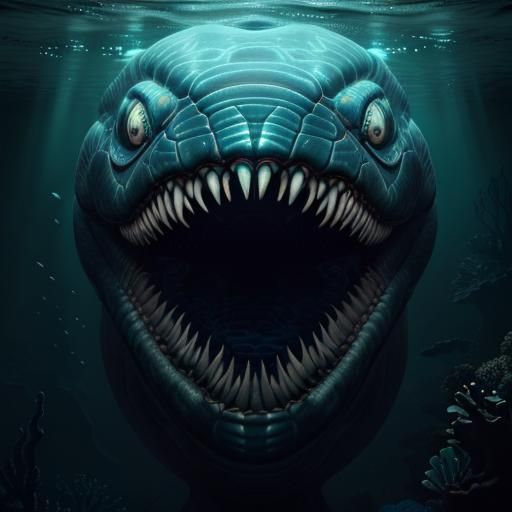 Bioluminescent Sea Serpent Emerges from Mariana Trench