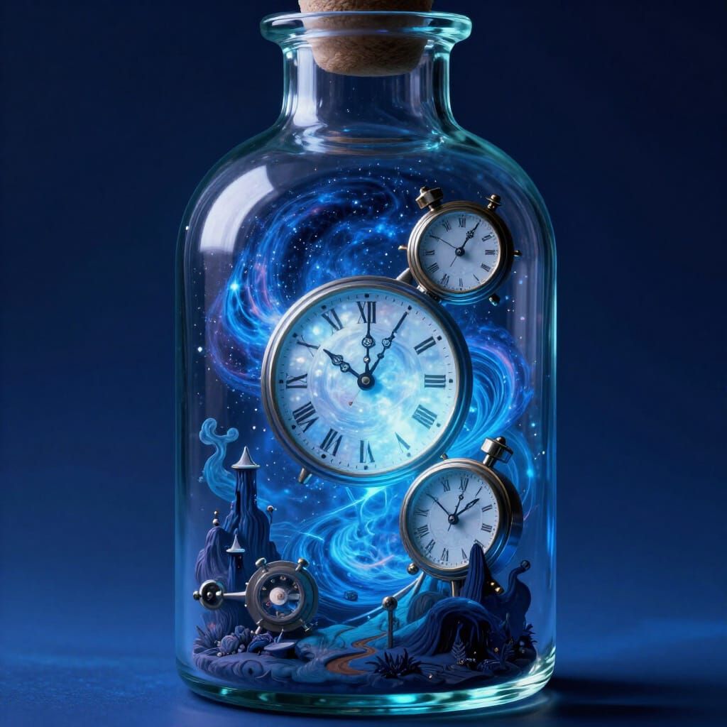 Surreal Time in a Bottle with Cosmic Nebulae