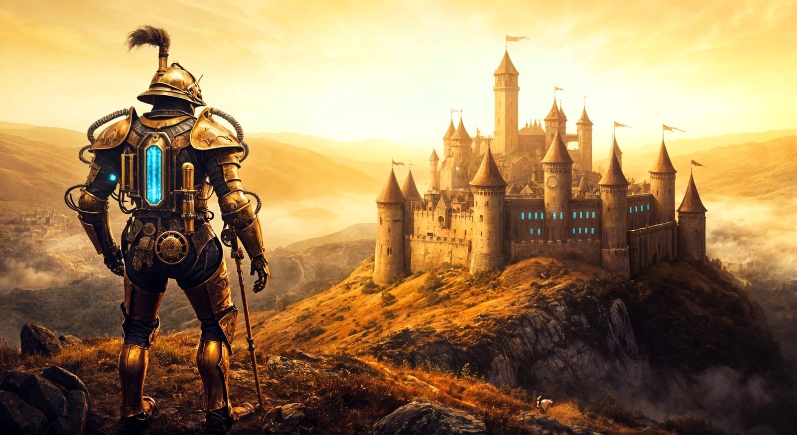 Medievalpunk Knights and Cybernetic Horses