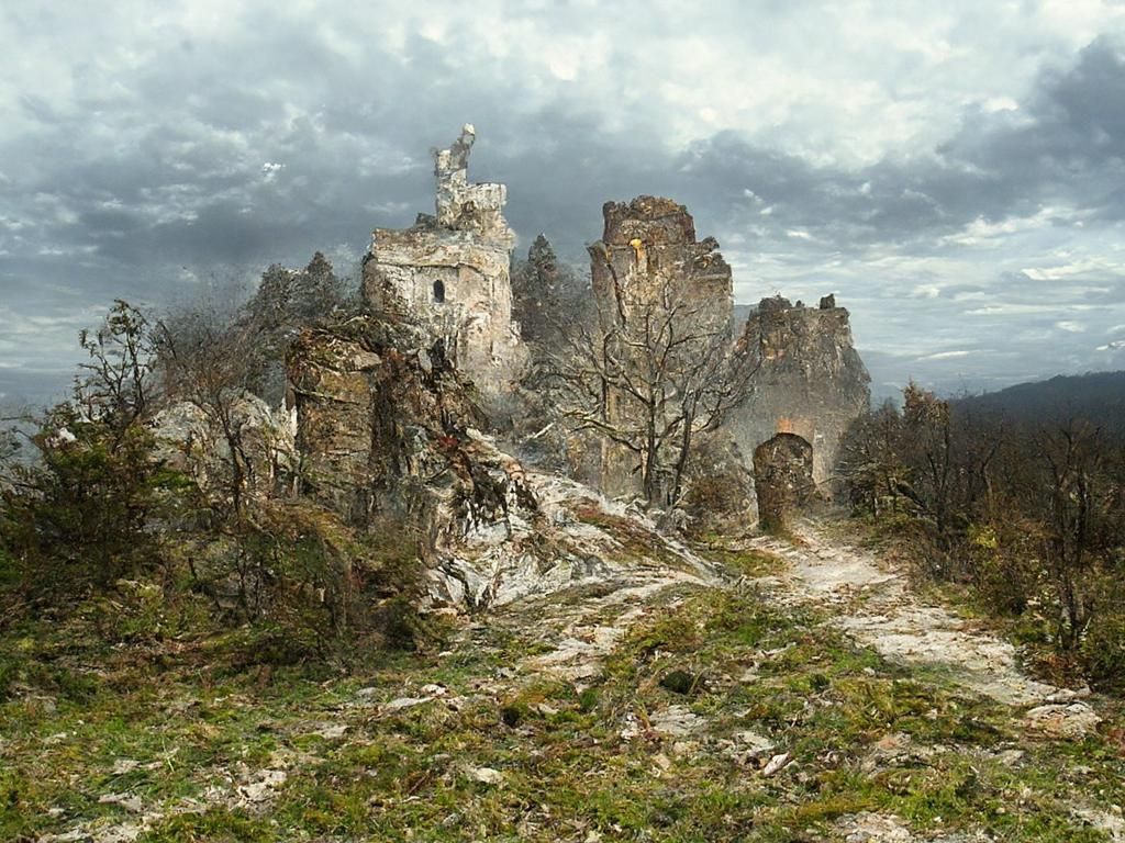 Cachtice Castle Ghostly Scenery in Romanticism Style