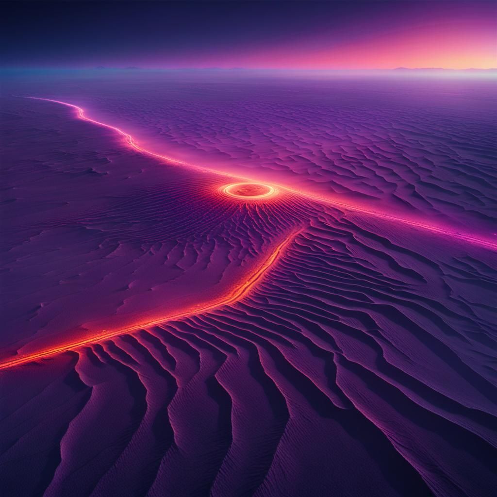 Bioluminescent Nazca Lines in a Dark Desert