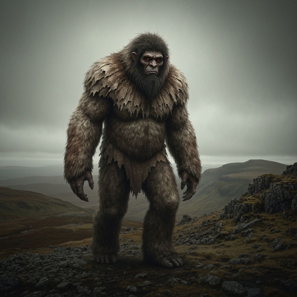 Gigantic Hairy Creature Roaming Ben Macdui, Monster Art