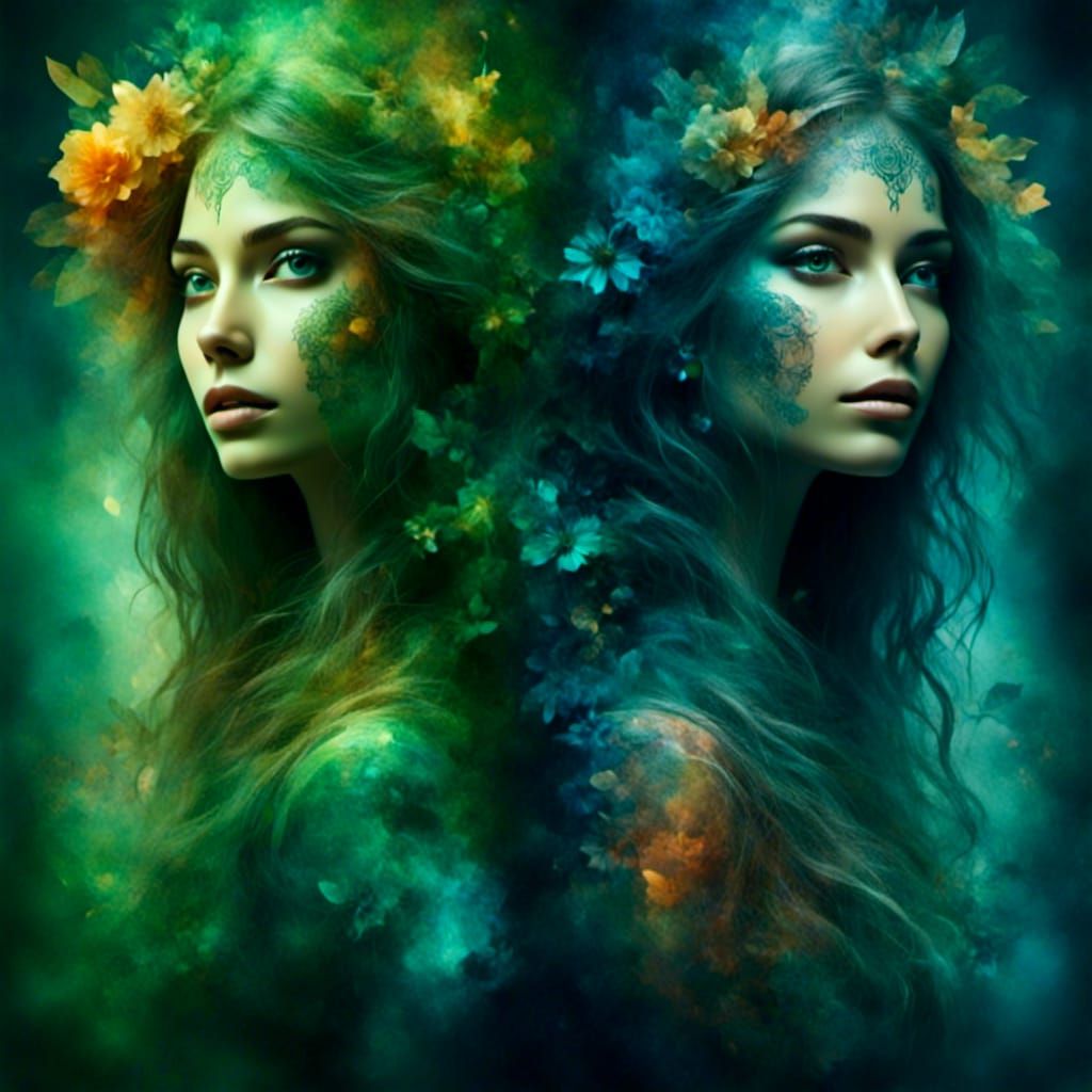 Doppelganger in Double Exposure Style