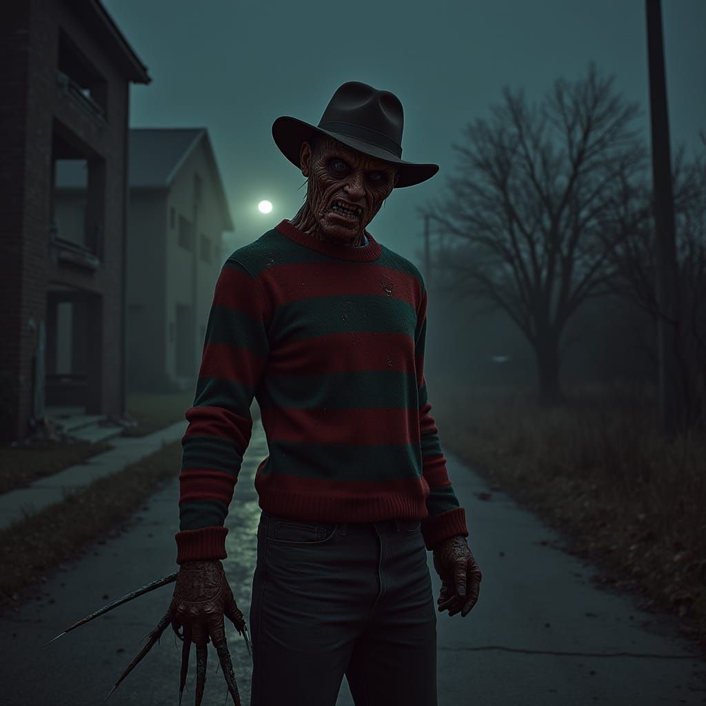 Freddy Krueger Menaces Elm Street: A Dark Fantasy