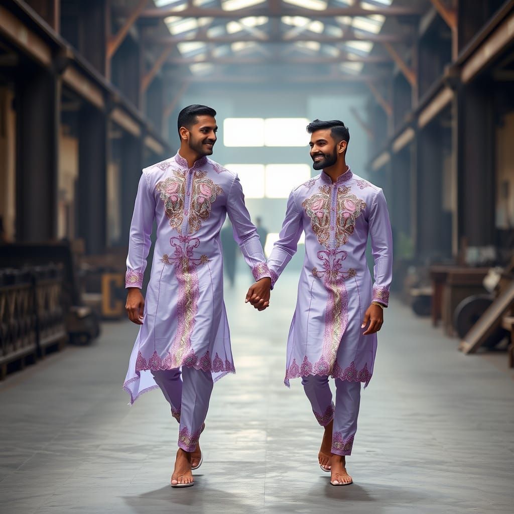 Indian Men's Fashion Show: Transparent Pathani Suits